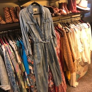 Universal thread jean jumpsuit with pockets